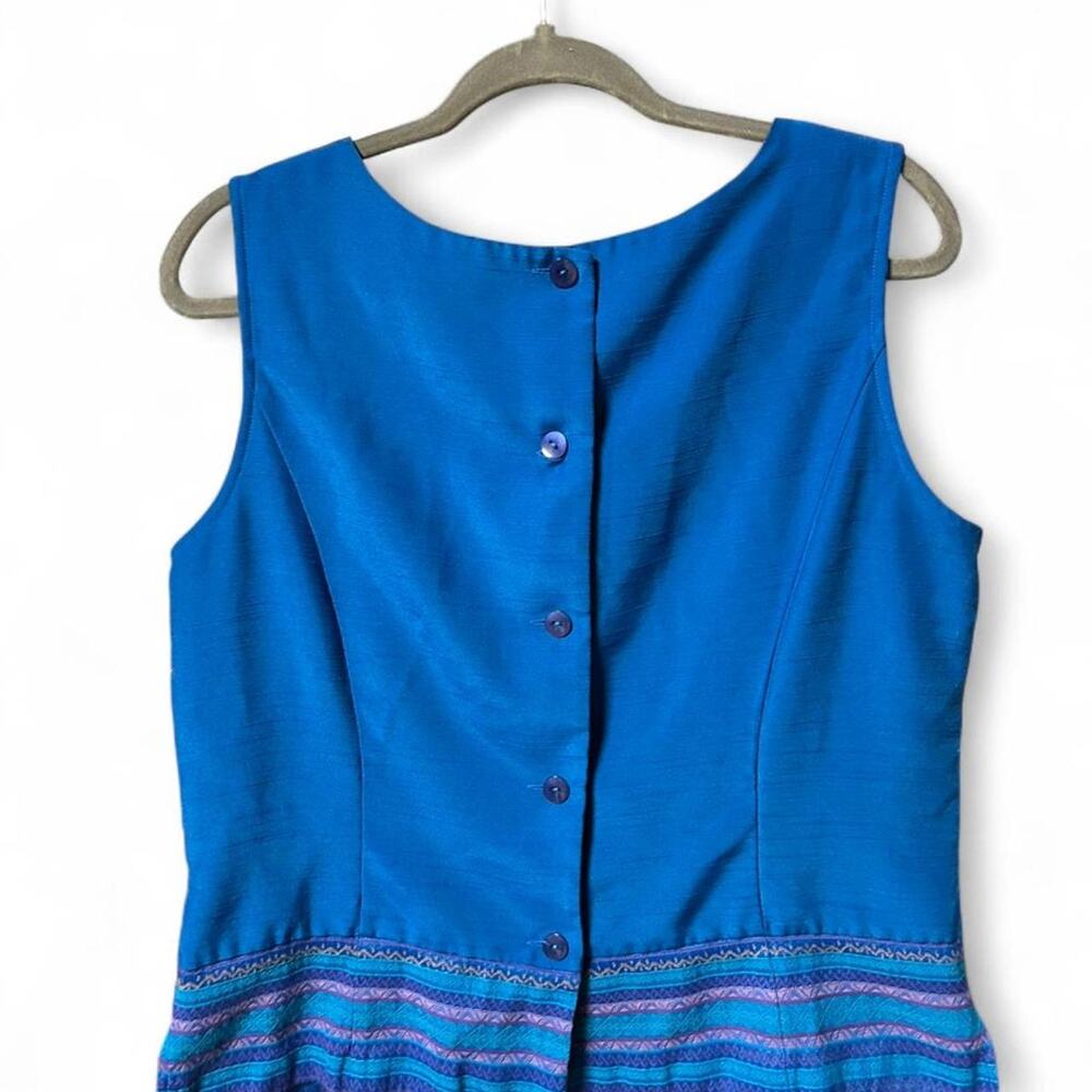 Sunshine & Stars vintage 80s short woven sleeveless button up blouse hippie